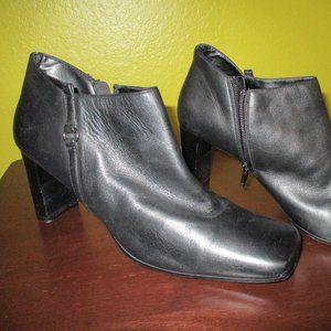 black heeled boots